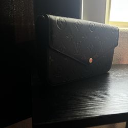Black embossed wallet clutch purse – send offers