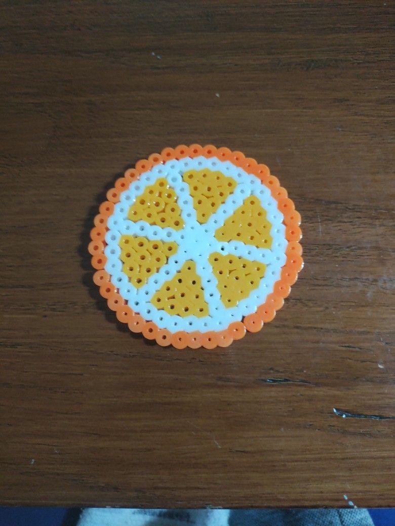Perler Bead Coaster: Orange