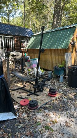 7 sets of weights weight bench