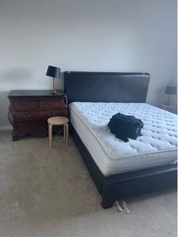 Leather King size bed bedframe