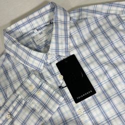 NWT 7Diamonds Legacy Men Medium Plaid Assisi Stretch Long Sleeve Button Up Shirt