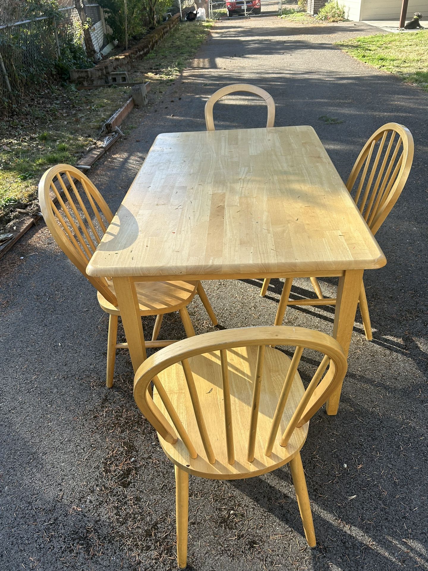 Wooden Dining Table With 4 Chairs