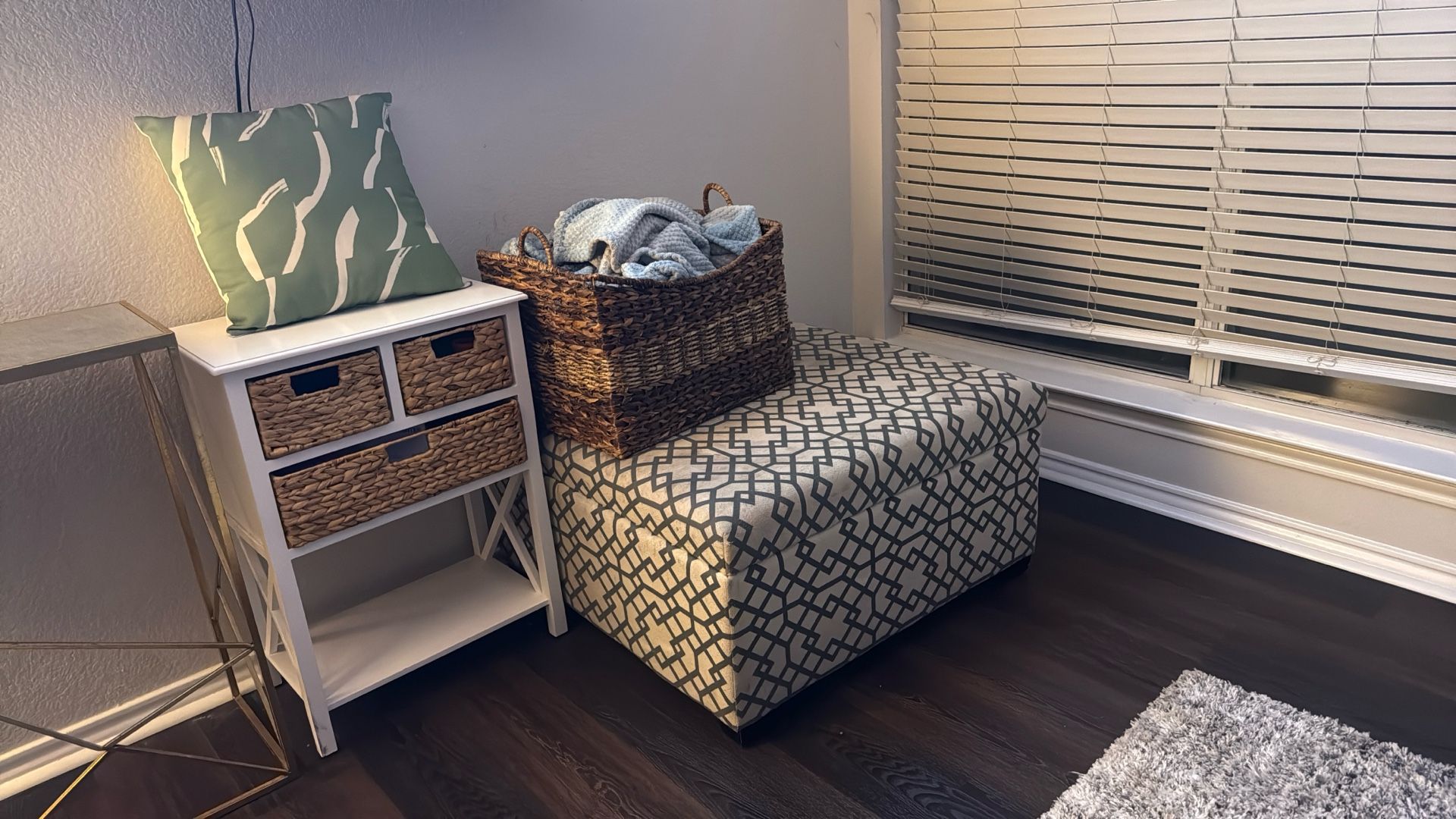 Oversized Ottoman (Cream & Grey)