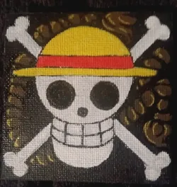 One Piece Straw Hat Jolly Roger Canvas Painting