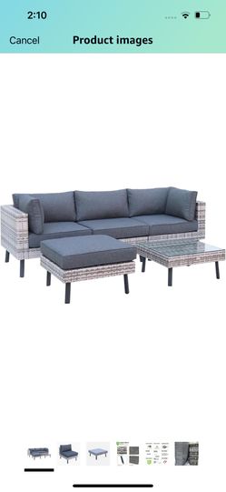 Brand New 4pcs Patio’s Couch Set Deep Seating Grey (We Deliver)