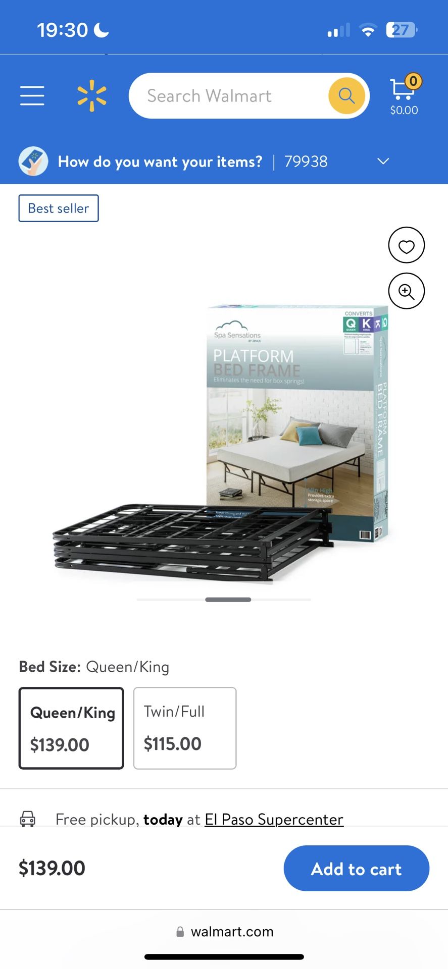 Spa sensations by zinus plataform bed frame