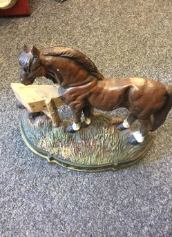 Antique cast iron horse door stopper