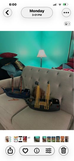Toy Pirate Ship Playset Lot of 2