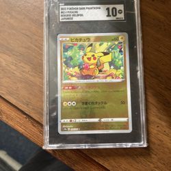 2022 Pokemon Dark Phantasma Pikachu Graded 10