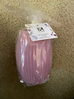 Place & Time Blushing Pink Prosecco Ridged Pillar Candle