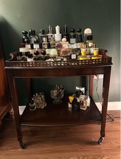 Vintage Rolling Tea or Bar Cart with Removable Tray