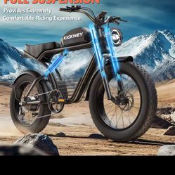 Kickwey K7 Adult Electric Bicycle 1500w 48V 23ah Mountain Electric Bike 20 Inch Fat Tire Outdoor