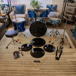 Pulse Pro Maple Ludwig Complete 5pc drum set bateria w/New cymbals stands bass pedal thrones 35-80% off retail prices