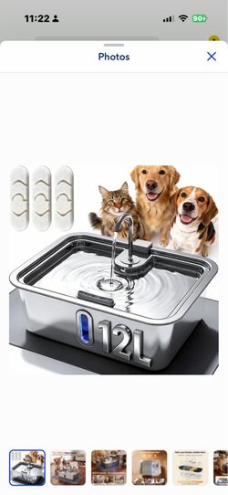 Deftpet Stainless Steel Dog & Cat Water Fountain, 3.2-gal