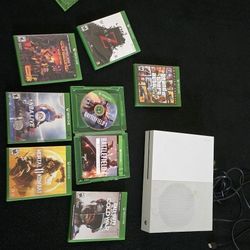 XBOX ONE S  $120 OBO NO CONTROLLER .8 GAMES