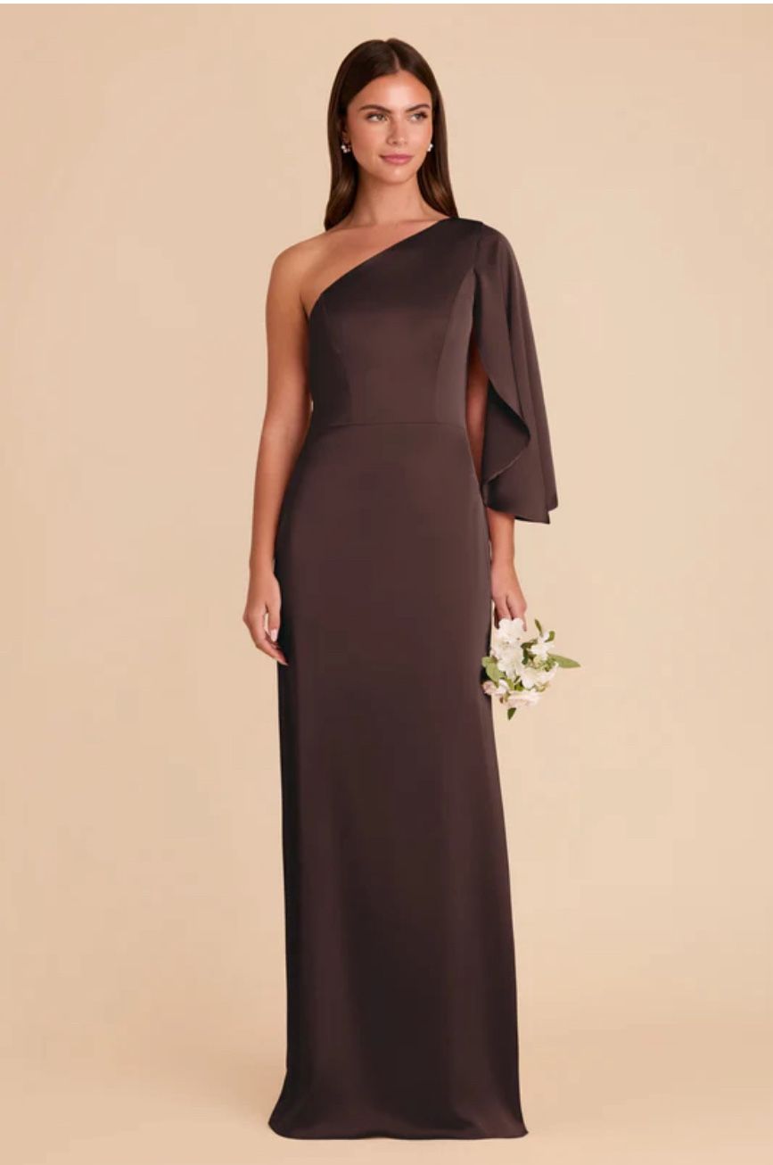 Matte Satin Espresso Brown Dress (Small)