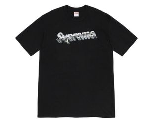 Supreme chrome logo tee black size XL