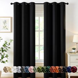 Black curtains set 4 panels