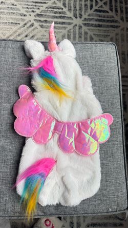 Pet Unicorn Costume with Wings and Rainbow Mane