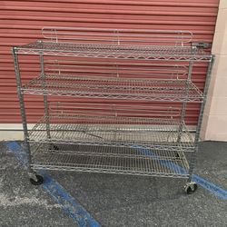 Heavy Duty Rolling Storage Shelf 48Wx 18dx 40h