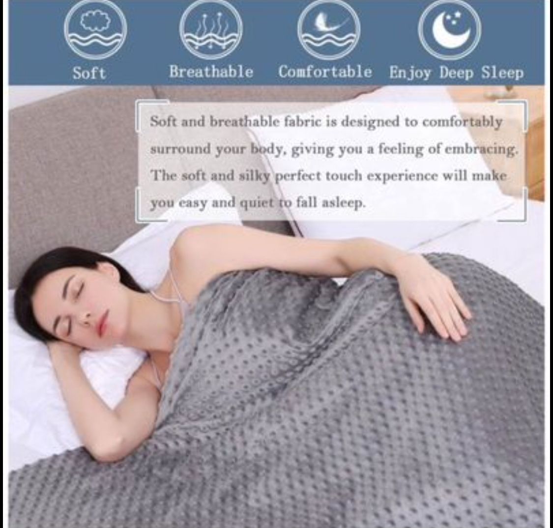 New! Soft weighted blanket 60”x80”, 20lbs