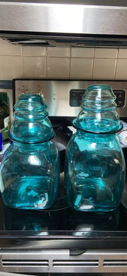   Insulator Jars, Vintage Storage Canister, (2)Water  