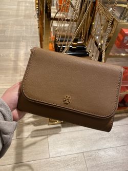 Authentic TORY BURCH Emerson Chain Wallet Purse Can Be Used 3 Ways  