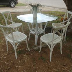 Boho Rattan Table And Chairs