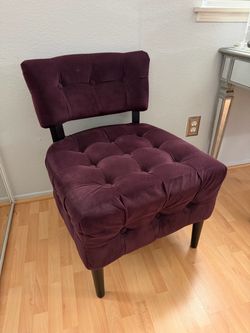 Purple Tufted Accent Chair