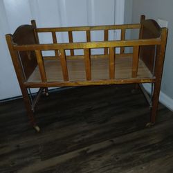 Antique Whitney Bros Child's Doll Bed On Casters