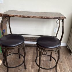 Bar Or Breakfast Table With 2 Chairs