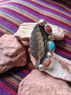 Vintage Native American Sterling Silver Ring - size 7.5