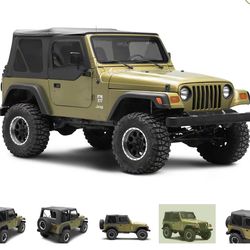 Rugged Ridge Replacement Soft Top with Tinted Windows and Door Skins; Black Diamond