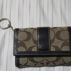 COACH SIGNATURE WALLET BROWN