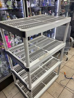 4-Tier Plastic Storage Shelving Unit
