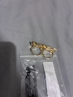 high quality last supper double finger gold ring