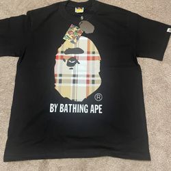 Bape Burberry Tee Large