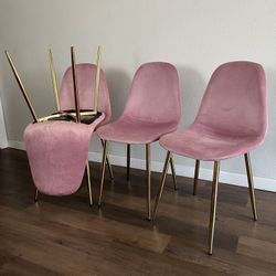 Velvet Dining Chairs Pick A Color  - Pink, Blue , Gray , White, Black