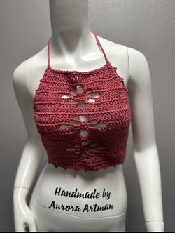 Crochet Handmade Daisy Peek A BooHalter 