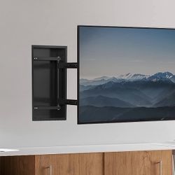 Recessed 50 To 75 Inch LED LCD black TV Wall Mount