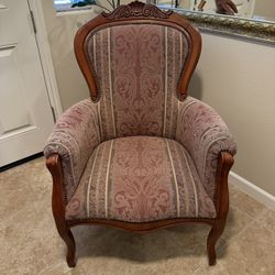 Upholstered Solid Wood Accent Arm Chair