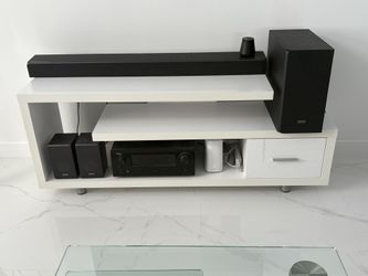 Modern White TV Stand - Moving Sale!