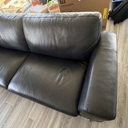 Genuine leather MCM black sofa chrome legs