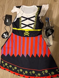 Pirate Girls Costume Dress 8 Renaissance Birthday Halloween /Disfraz de Pirata