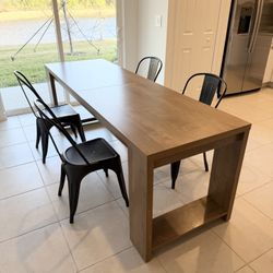 Modern Farmhouse Dining Table Set - Chairs Included - Seats 4 Comfortably