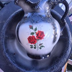 Vintage Victorian Rose Pitcher 