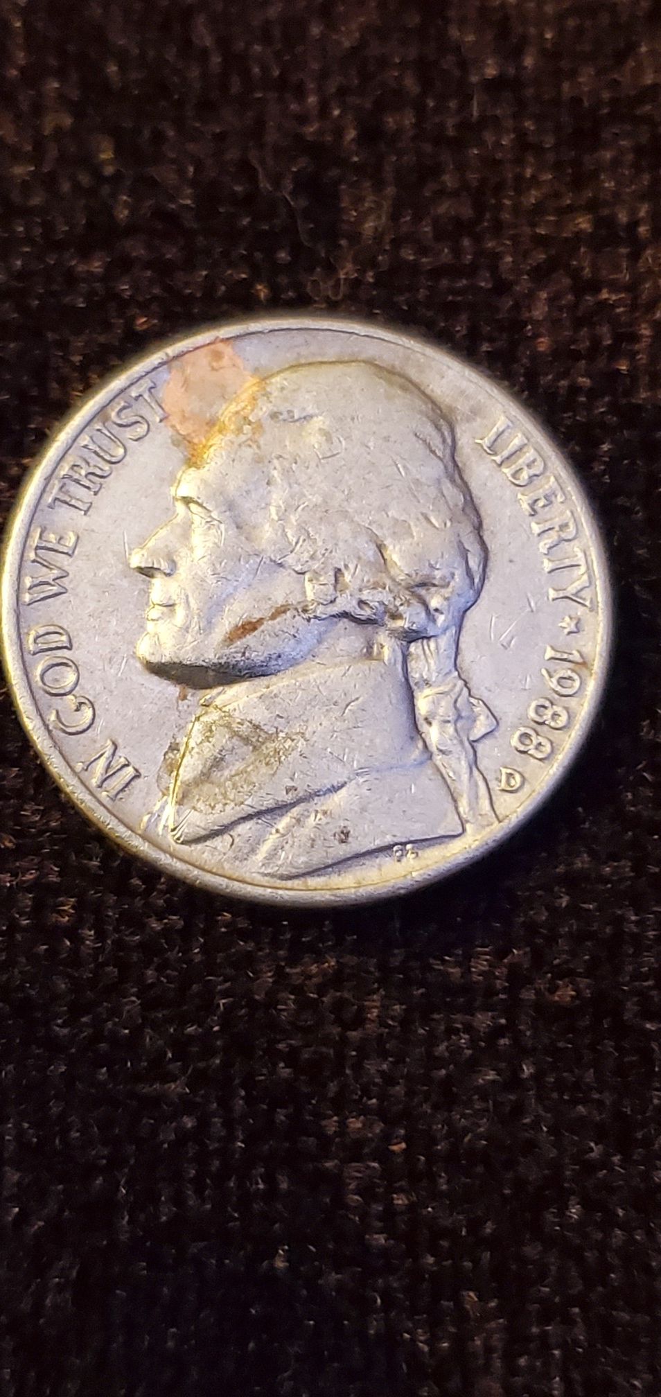 1988 D Jefferson Nickel