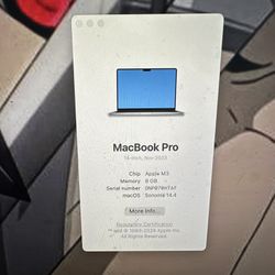 MacBook Pro M3 2023 November Edition 