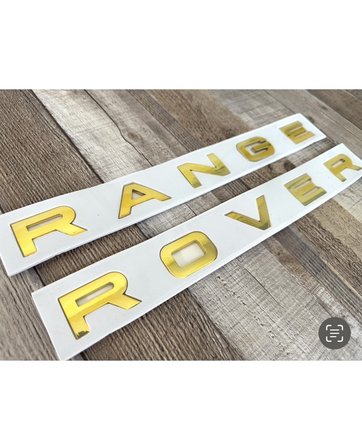 Set Of 2 RANGE ROVER Emblems Letters OEM Size Golden Color