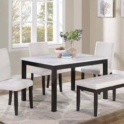 Brand New Black & White 5pc Dining Table Set 